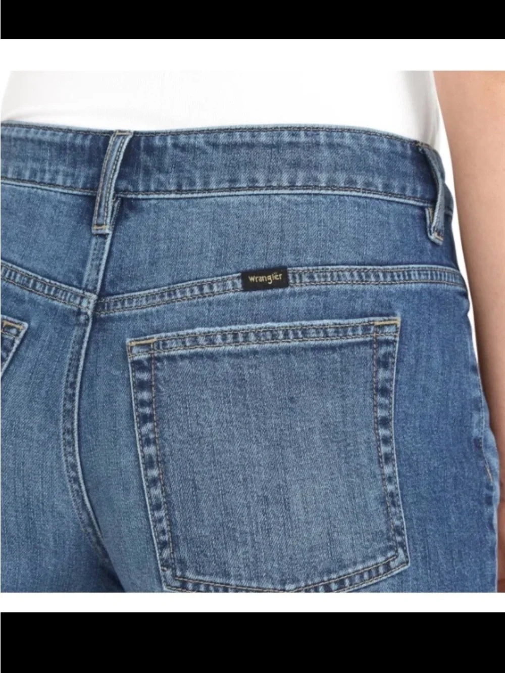 4/27 Wrangler Women's High Rise Denim Shorts Cotton Blue Jorts Rolled